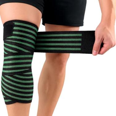 Imagem de Faixa de Compressão Multiuso Ajustável para Joelhos e Coxa, Suporte Esportivo, Prevenção e Recuperação Muscular (Verde)