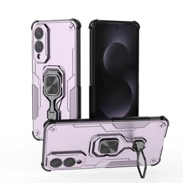 Imagem de SORAKA Capa para Samsung Galaxy S25 Edge com suporte metálico giratório de 360 graus peça de ferro magnética para suporte magnético para telefone de carro