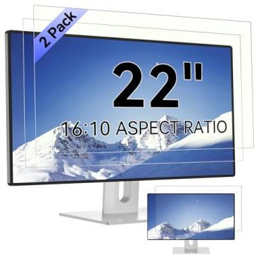 Imagem de [Pacote com 2] Protetor de tela com bloqueio de luz azul para computador de 22 polegadas para monitor widescreen 16:10, antirreflexo, proteção contra os olhos, filtro de monitor de LED para PC desktop