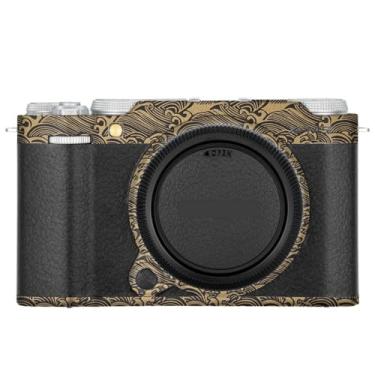 Imagem de X-M5 Adesivo para câmera antiarranhões Revestimento protetor de corpo película protetora para FujiFilm X-M5 XM5 (onda dourada + couro preto)