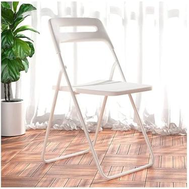 Imagem de NEWCES Cadeira dobrável portátil cadeira dobrável descanso para os pés cadeira de evento de plástico para jardim doméstico varanda café encosto assento de jantar forte e resistente (cor: a)