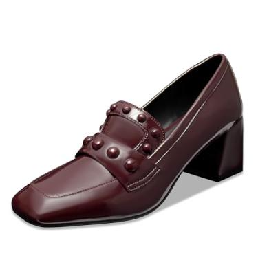 Imagem de Aerosoles Mocassim feminino Izell, Couro sintético enrugado Merlot, 35