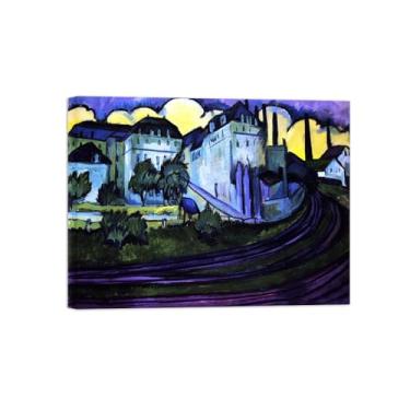 Imagem de Paisagem Abstrata Pôster Famosas Pinturas-Reprodução em Tela-Imagem Decoração Sala de Estar(Entrance to Old Town) 60x80cm-23x31in Tela Embrulhada