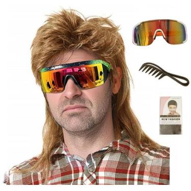 Imagem de Peruca de tainha Kavsni Joe Dirt Emo dos anos 80, fantasia de festa ma