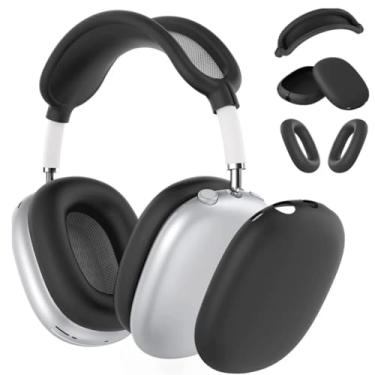 Imagem de Capa Protetora de Silicone TPU para AirPods Max, Proteção Completa para Fones de Ouvido (Preto)