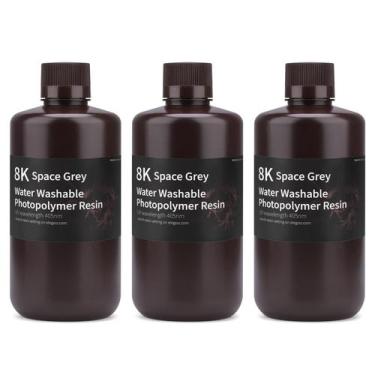 Imagem de Resina de impressora 3D ELEGOO 8K lavável com água 3000g cinza espacia