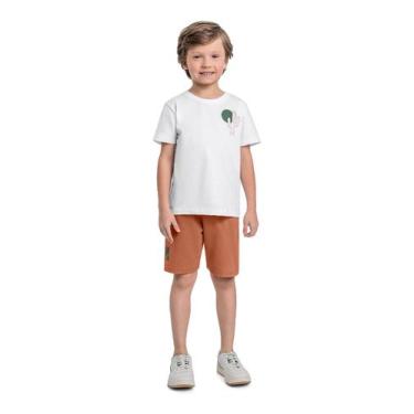 Imagem de Conjunto Camiseta e Bermuda Menino Bee Loop, Branco, 8