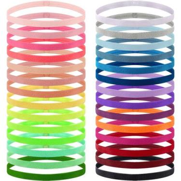 Imagem de Faixa de cabelo Duufin 28 cores, faixas elásticas antiderrapantes x28