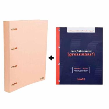 Imagem de Fichario Universitario Tons Pasteis Papaya Com Refil Nali