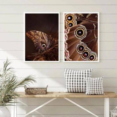 Imagem de Kit 2 Quadros Fotografias Borboletas- Asas 33X24Cm