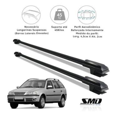 Imagem de Rack Travessa de Teto Aluminio Preto Vw Parati Bolinha 1996 a 2013  - 