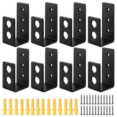 Imagem de MAQUITA 8 pacotes de suportes de barricada de porta, suporte de barra aberta em U com parafusos e âncoras, suporte de segurança resistente, gancho de ferramenta para celeiro, galpão, portas de garagem