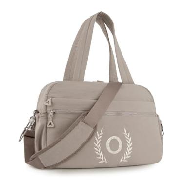 Imagem de Bolsa de ginástica feminina – Bolsa esportiva com inicial bordada personalizada para meninas – Bolsa de viagem de dança para meninas, bolsa de ginástica personalizada, presente para mãe, adolescente