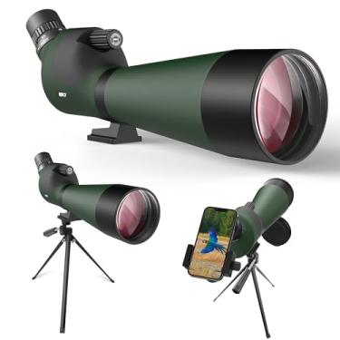 Imagem de SVBONY SV28 Mira angular de 100 mm para tiro ao alvo, mira Spotter 25-75x com tripé para visualização de longo alcance, FMC HD Optics com estojo de transporte macio e adaptador de telefone, miras para