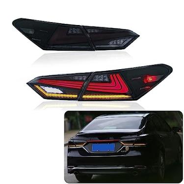 Imagem de inginuity time Luzes traseiras de LED para Toyota Camry 2018 2019 2020 2021 2022 Lâmpadas traseiras fumê Animação DRL Conjunto de seta de freio Lente fumê