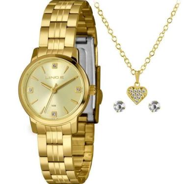 Imagem de Kit Relógio Lince Feminino com Colar e Brincos LRGH172L25K01AC1KX