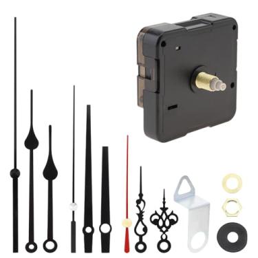 Imagem de MovFlax Mecanismo de movimento silencioso do relógio operado por bateria de quartzo para reparo de relógio/DIY com 3 pares de ponteiros pretos (preto, 22 mm (7/20.3 cm) comprimento do eixo-13 mm (1