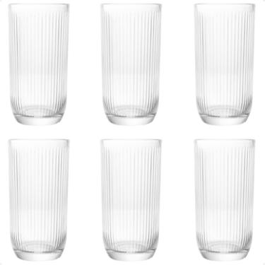 Imagem de Jogo 6 Copos Canelado Alto de Vidro 233ml