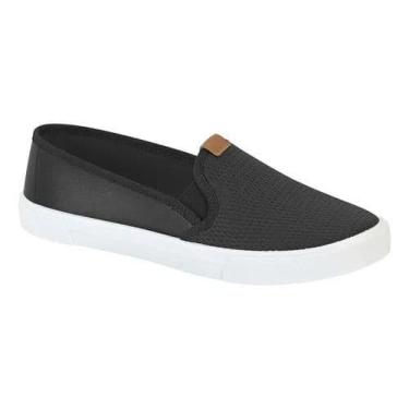 Imagem de Tênis Feminino Moleca Slip On Nobuck Preto Casual Conforto, Preto, 35