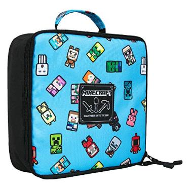Imagem de JINX Minecraft Bobble Mobs Insulated Kids School Lunch Box, Blue, 8.5"x 4"