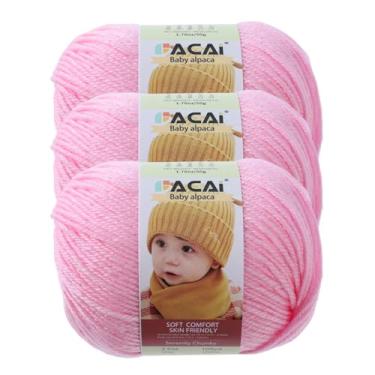 Imagem de Fio macio para bebê, 30% alpaca 70% poliéster, hipoalergênico, lavável, lavável na máquina, lã de bebê, ideal para tricô, crochê, cobertores de bebê, roupas e acessórios para recém-nascidos, 50 g por