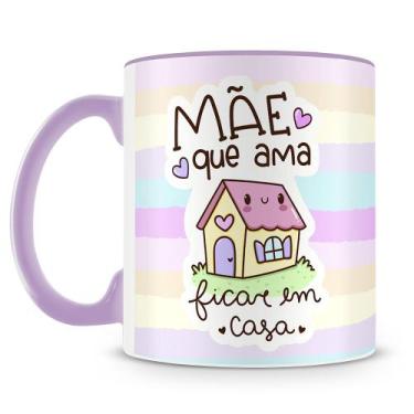 Imagem de Caneca Personalizada Mãe que Ama Ficar em Casa - Cerâmica 325ml - Amo 