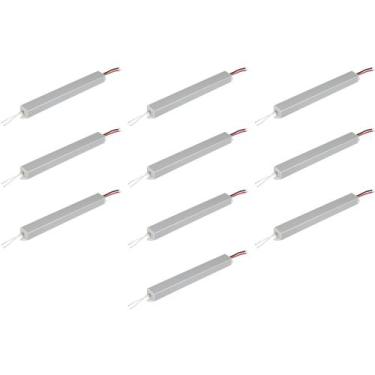 Imagem de Kit 10 mini fonte chaveada slim palito 24w 2a bivolt 12v ip20 galaxy