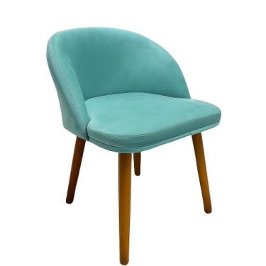 Imagem de Cadeira Pétala Slim Decorativa Tecido Veludo Pés Palito, TIFFANY