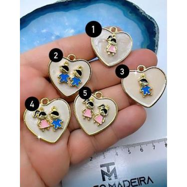 Imagem de Pingente Resinado para Filhos - 01 Unidade - Banho de Ouro 18k com 2 M