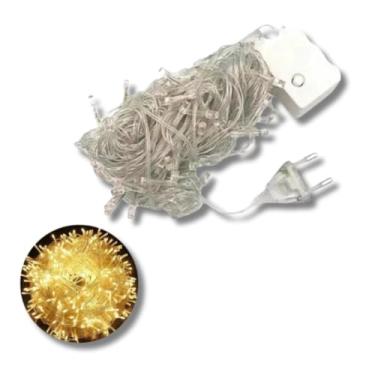 Imagem de Cascata de Natal LED 240 Luzes – 4,3 Metros | 8 Funções Pisca Pisca | Cabo Transparente