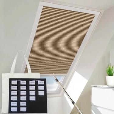 Imagem de VIDEMA Skylight Shades Persianas celulares sem fio Persiana de favo de mel para telhado de teto inclinado janelas de sala de avião (amostras de tecido - série blackout e filtragem de luz)