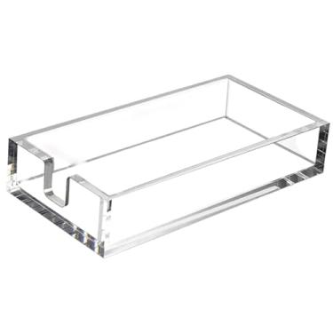Imagem de YWJLQH Porta-guardanapos, bandeja multifuncional com abertura lateral grande, estojo de lenços de papel, enfeite de acrílico para mesa de casamento em casa, L