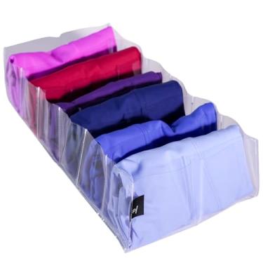 Imagem de Organizador de Gaveta Inteligente Colmeias 40x20x10cm PVC Cristal Transparente Closet Guarda Roupas Armários Organizados Roupas Camisetas Leggins Blusinhas
