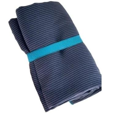 Imagem de Toalha de Praia, Toalha em Microfibra 80 X 130 Cm Tamanho Grande Secagem Rapida(AZUL MARINHO G LISTRAS)