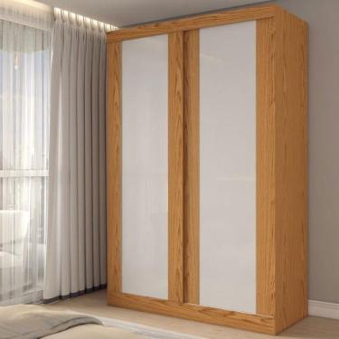 Imagem de Guarda-Roupa Solteiro Flex 2 Portas 100% Mdf Cinamomo/Off White - Pano