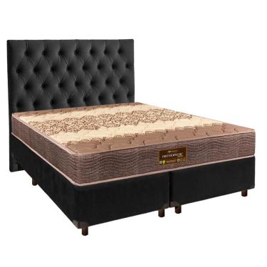 Imagem de Cama Box + Colchão Queen D26 Ortophedic Sankonfort + Cabeceira Estofada
