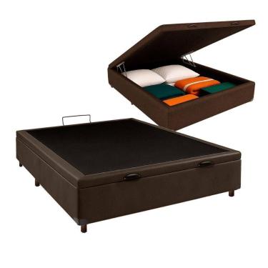 Imagem de Cama Box Bau Casal Blindado Nature Marrom 138x188
