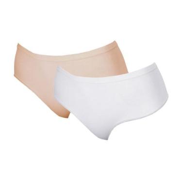 Imagem de Kit 2 Calcinhas Cintura Baixa Hanes 1147 Rosé/Branco - P, P, Rose, Bra