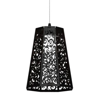 Imagem de Luminária Teto Tipo Pendente ampla variedade Mdf - Completa Cor: Preta