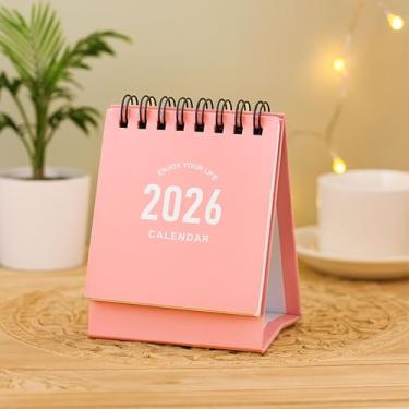 Imagem de Mini calendário de mesa 2025-2026 - Calendário mensal pequeno com papel grosso, adesivos para casa/escritório, funciona de julho de 2025 a dezembro de 2026