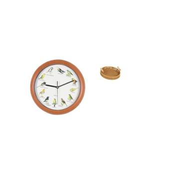 Imagem de Fenteer Relógio de Parede com Pássaros Cantores, Cestos de Frutas Trançados, Relógios de Parede com Pássaros, Relógios de Parede Pendurados, Decoração, Tigela