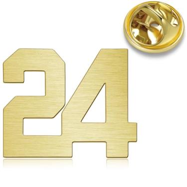 Imagem de HONEY BEAR 1 peça masculina feminina número 1/4/5/6/9/10/12/18/21/24 quatro/cinco/seis/nove/dez alfinetes de lapela colarinho crachá broches para negócios, casamento, formatura, presente, ouro