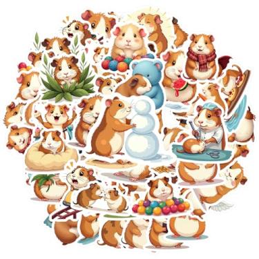 Imagem de 50 peças de adesivos engraçados de animais faça-você-mesmo fofos para notebook, bagagem, copo de celular, celular, laptop, scrapbook, bicicleta