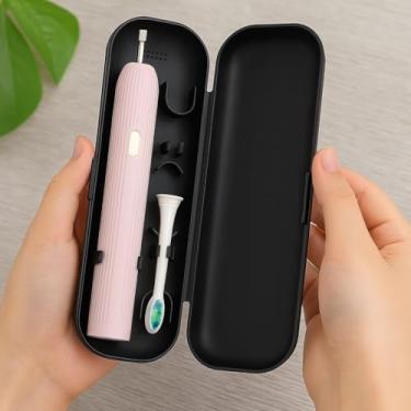 Imagem de Estojo de viagem universal para escova de dentes, caixa de armazenamento portátil, capa protetora higiênica para viagens e casa (preto)