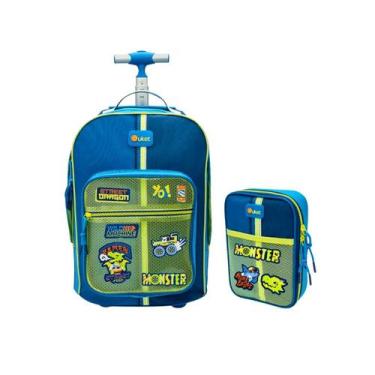 Imagem de Kit Mochila Escolar Menino Rodinhas Estojo Grande ColorBlock - Puket