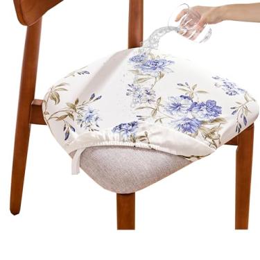Imagem de CRFATOP Conjunto de 6 capas de assento de cadeira de jantar à prova d'água, capas de almofada elásticas antiderrapantes para cadeiras de jantar, laváveis, protetores de cadeira de cozinha, P, 19