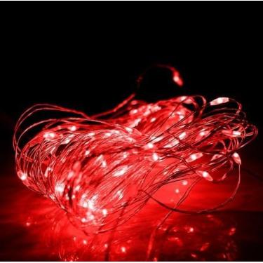 Imagem de Pisca Pisca LED Fio de Fada 2m 20 LEDs – Decoração de Festas, Casamentos, Aniversários, Natal e Fotos Criativas (Vermelho)