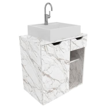 Imagem de Gabinete Com Cuba Para Banheiro Bn3600x05 Marmore Branco