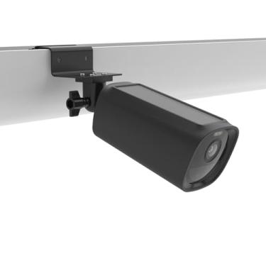 Imagem de TIUIHU Suporte de montagem de calha com capas de silicone compatíveis com eufy Security eufyCam E40 (preto)