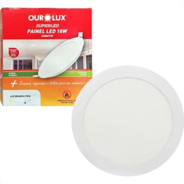 Imagem de Plafon Led Embutir Ourolux Redondo 18W. 1080Lm. 6500K. Bivolt Branco